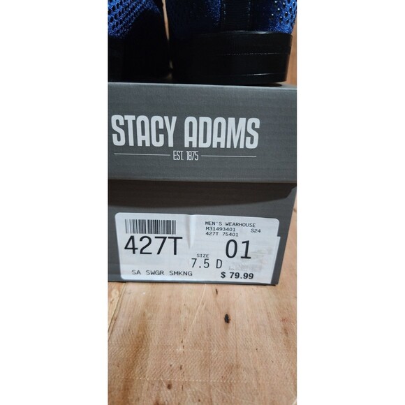 NIB Stacy Adams Blue Velvet Studded Men’s Dress Shoes Size 7.5M main image 8